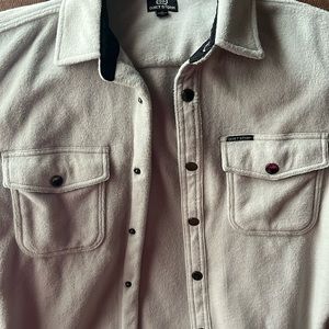 Quiet storm brand men’s size small fleece shirt/coat grey in color